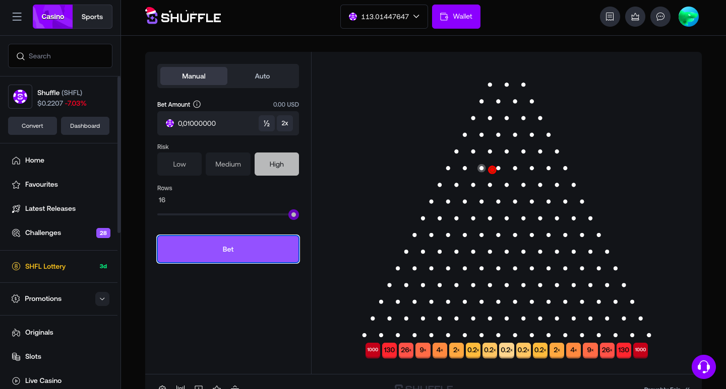 Shuffle Originals Plinko